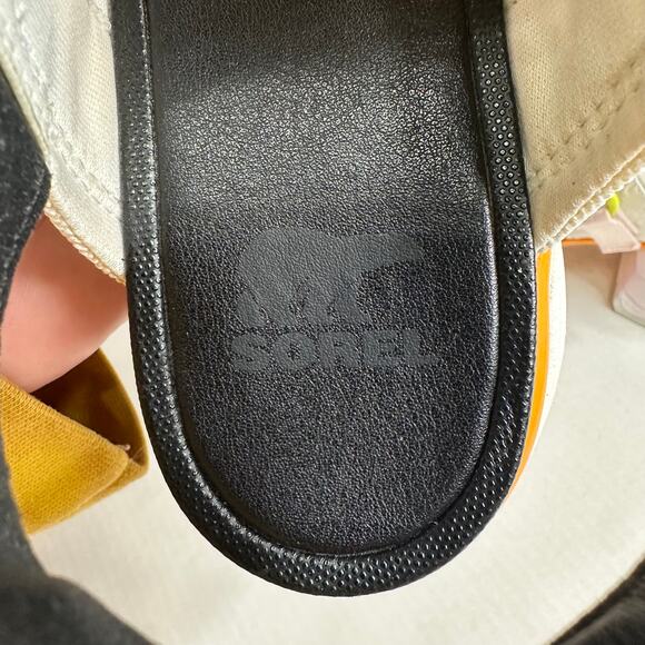 8.5 Sorel Kinetic Impact Slingback Wedge Sandals Black Sea Salt Platform Sporty - Picture 9 of 15